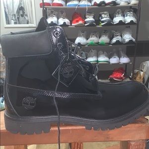 Patten glossy leather Timberland boots